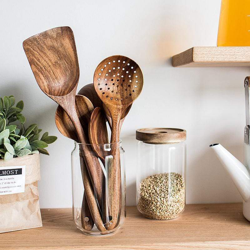 wooden utensils set