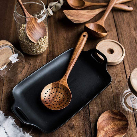 wooden utensils set