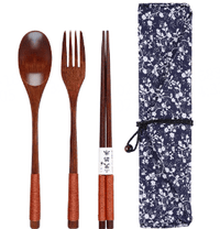 4 Piece Set (Orange Handle Floral)